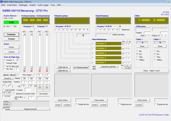 Steuerungssoftware für Velleman K8055 und VM110